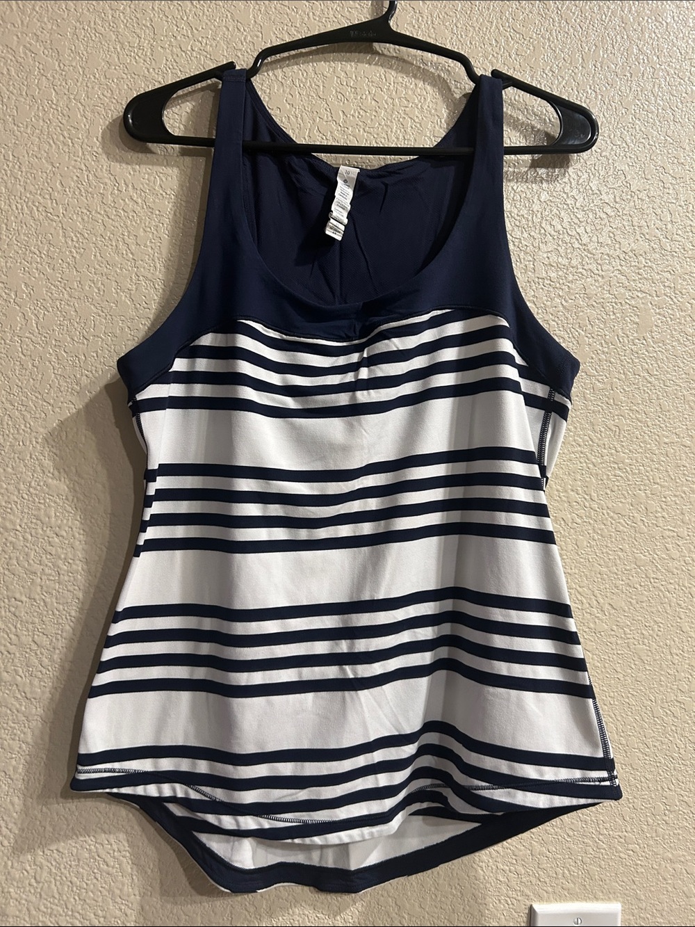 lululemon athletica Navy and White Striped Tank Size 10